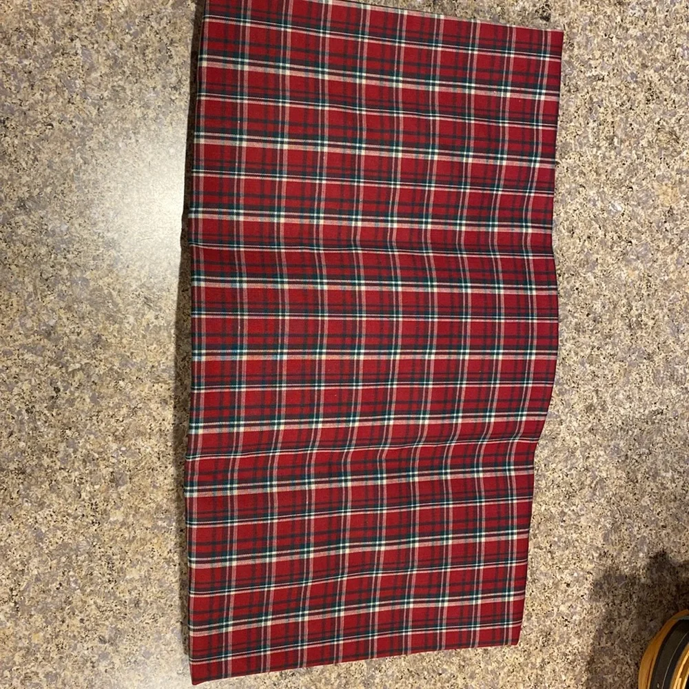 NIP Longaberger Plaid Tidings Serving Tray Basket Fabric Liner 20338 Liner Only